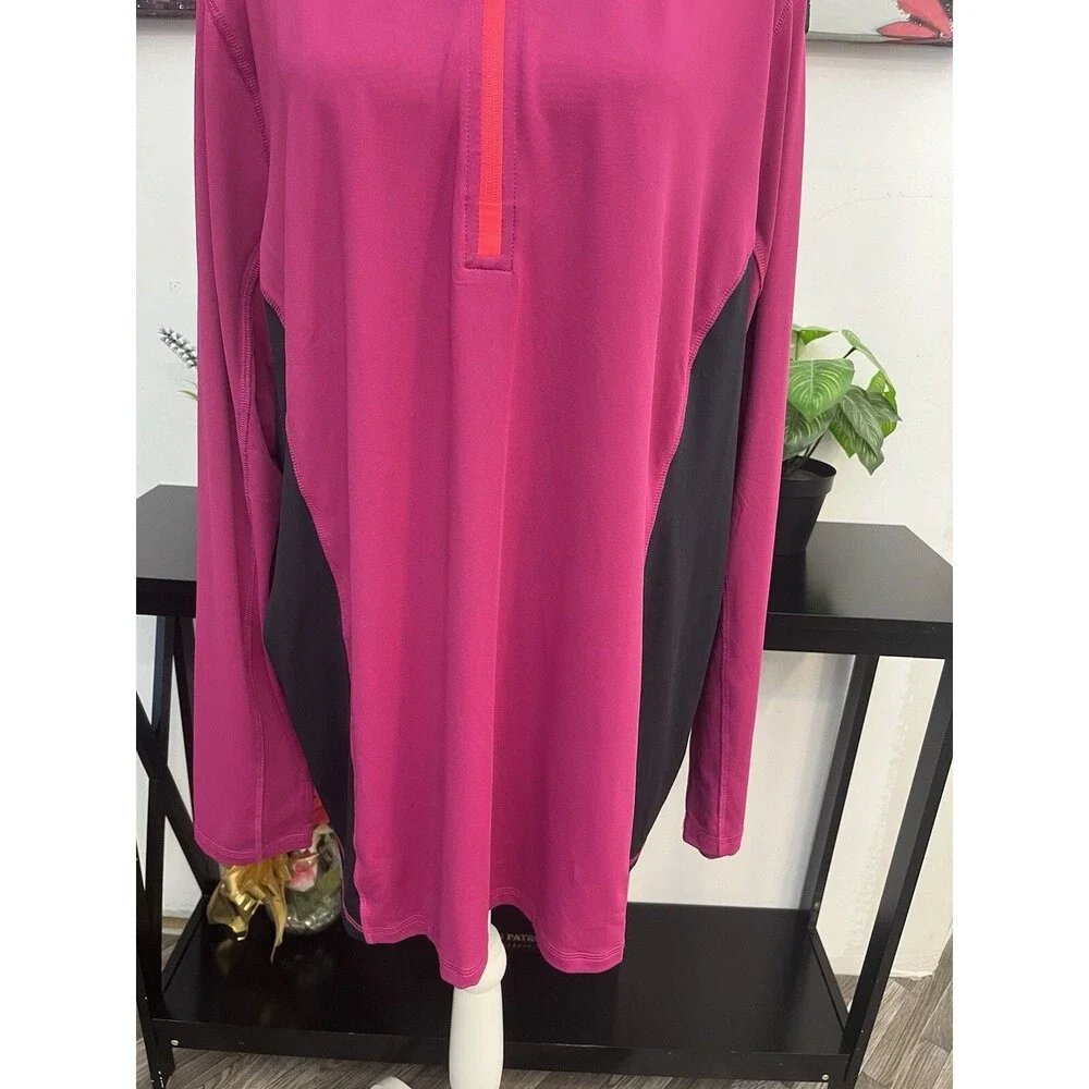 Livi Lane Bryant Quarter-Zip Pullover Size 26/28 Pink Magenta Active Sweatshirt